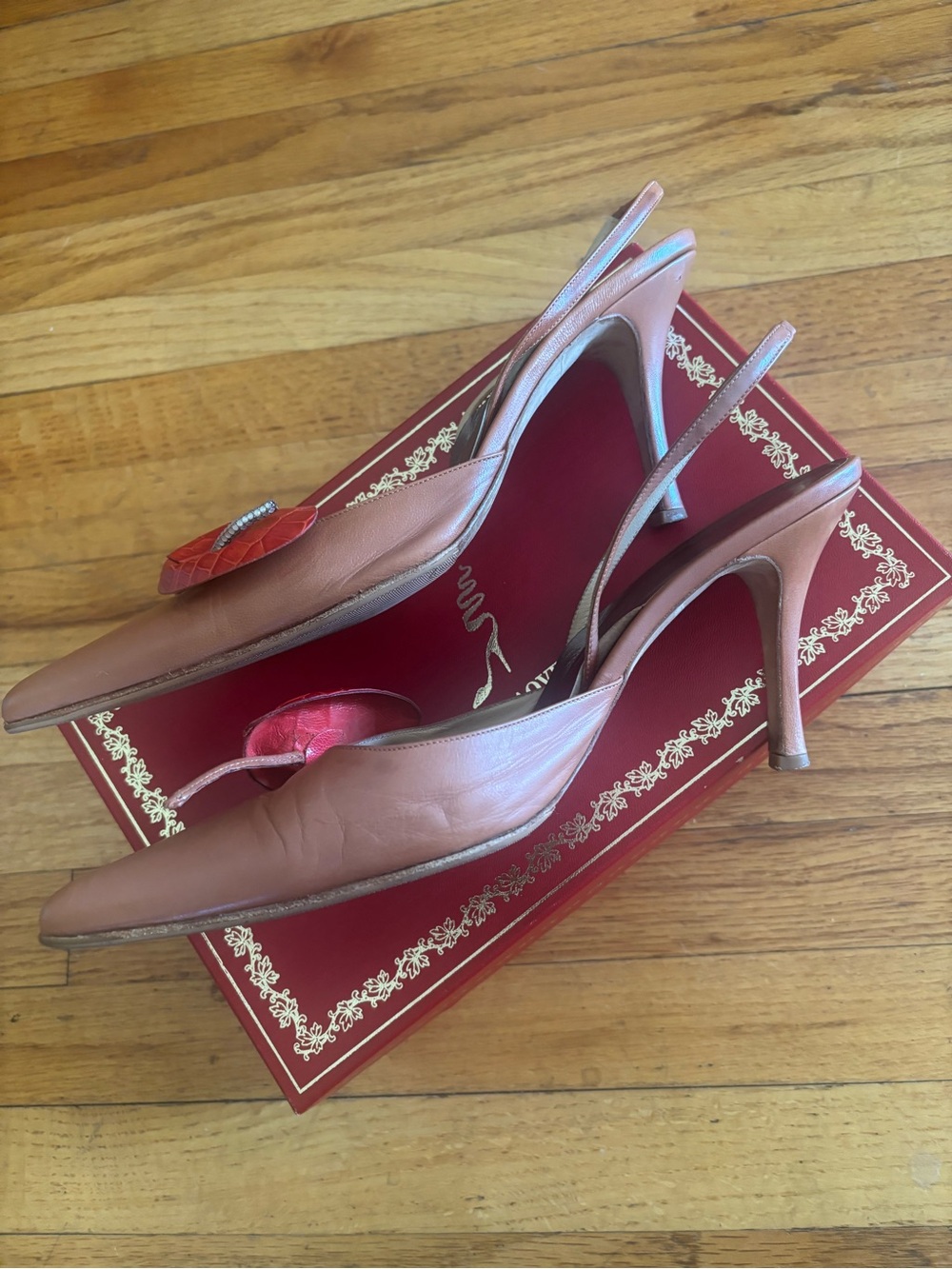 Rene Caovilla Red Cala Lilly heels 39 - Picture 2 of 8
